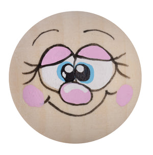 Handbemaltes Holzköpfchen Emma rosa blau