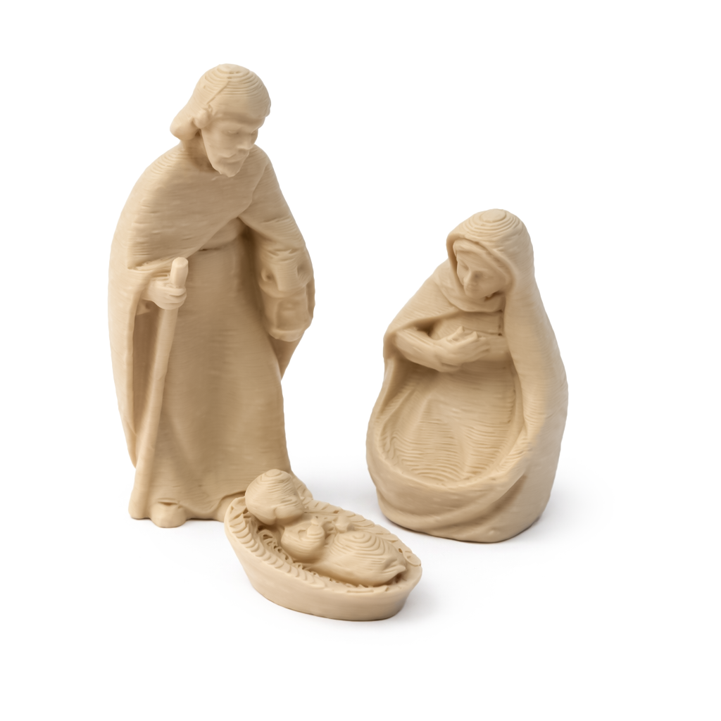 Miniatur Heilige Familie Krippenfiguren 3D-Druck 3 Figuren / Set