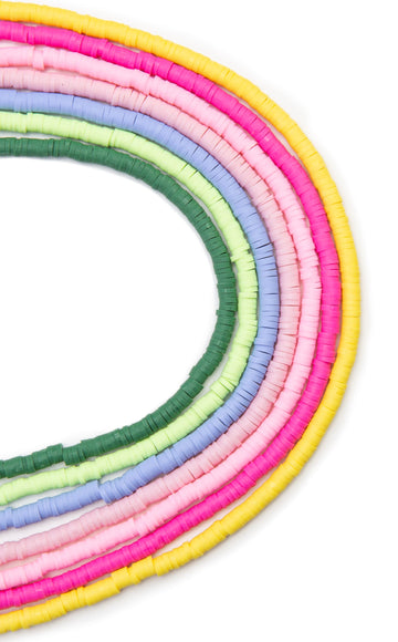 Heishi-Perlen Polymerclay Perlenscheiben 4x1mm 380-400Stk/Strang