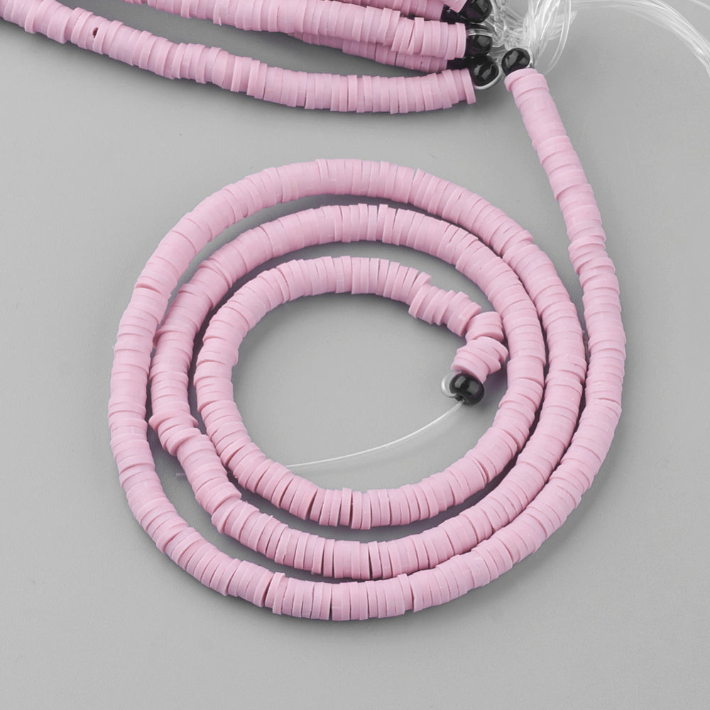 Heishi-Perlen Polymerclay Perlenscheiben 4x1mm 380-400Stk/Strang