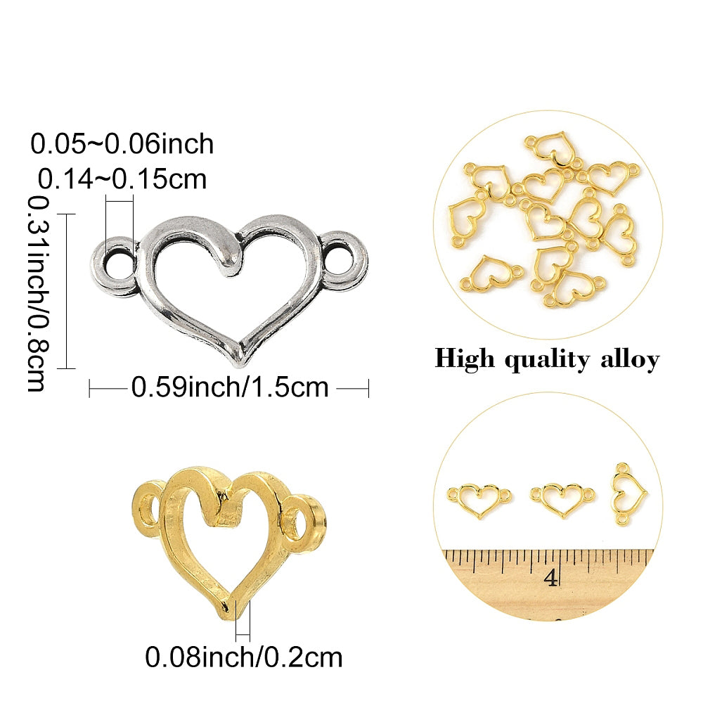 Herz-Zwischenteil Connector Charm filigran 15x8mm 1 Stück