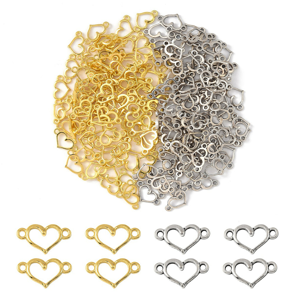 Herz-Zwischenteil Connector Charm filigran 15x8mm 1 Stück