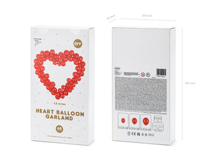 Herz Luftballon-Girlande 1,6m 68 Luftballone