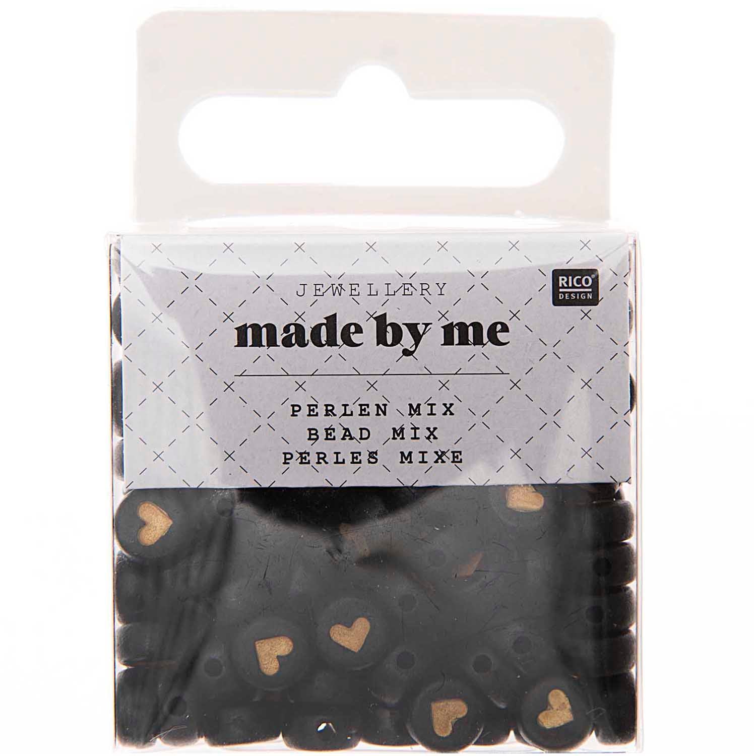 Perlen Mix Herzen rund-flach 7x4mm 165 Stück/Verpackung