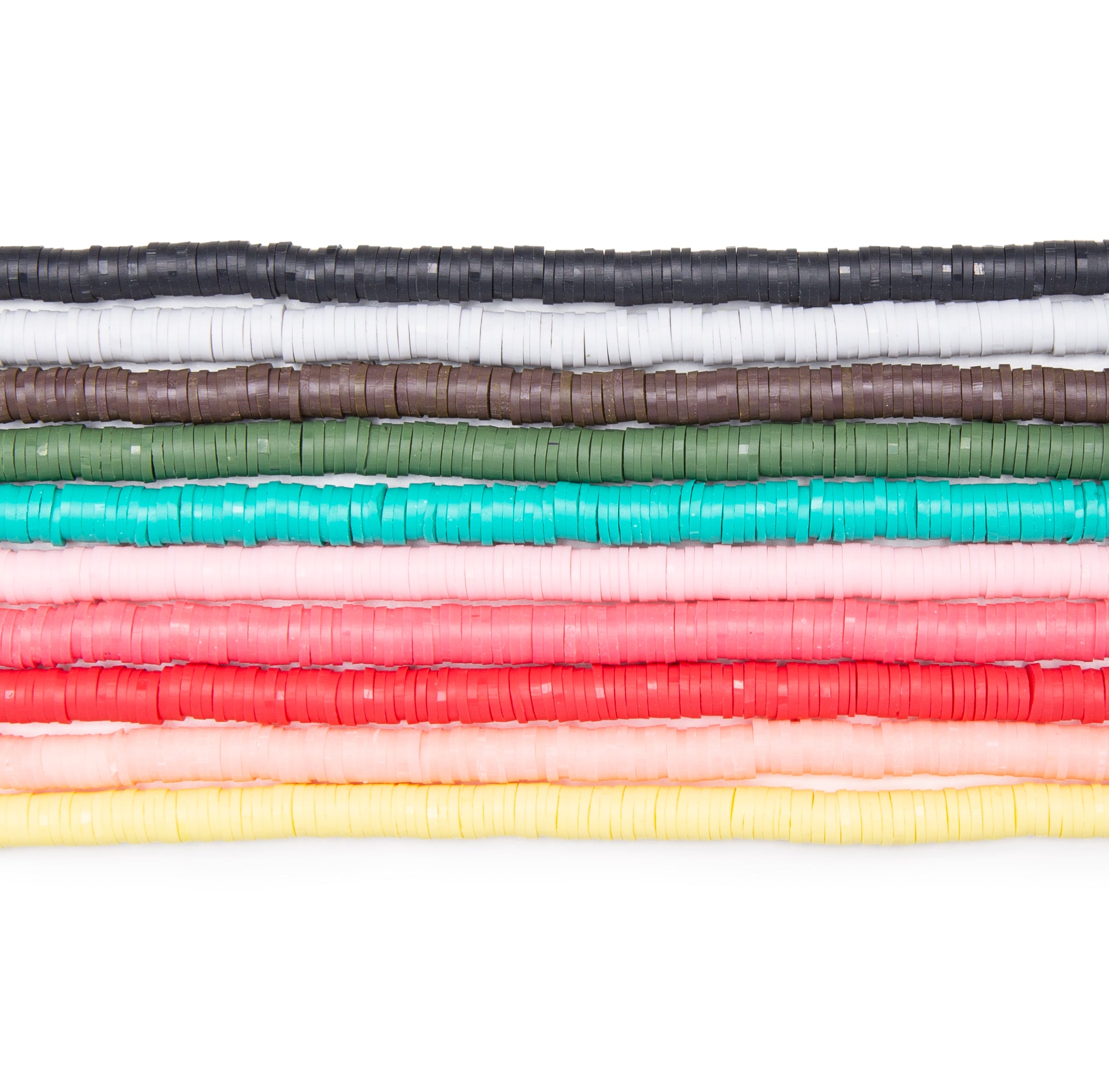 Heishi-Perlen Polymerclay Perlenscheiben 6x1mm 380-400Stk / Strang