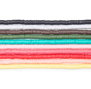 Heishi-Perlen Polymerclay Perlenscheiben 6x1mm 380-400Stk / Strang