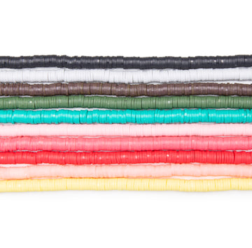 Heishi-Perlen Polymerclay Perlenscheiben 6x1mm 380-400Stk / Strang