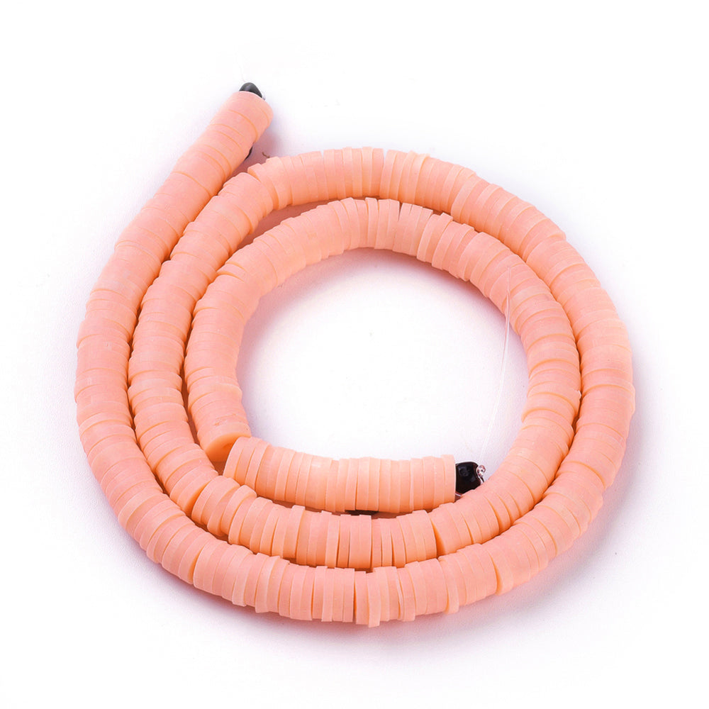 Heishi-Perlen Polymerclay Perlenscheiben 6x1mm 380-400Stk / Strang