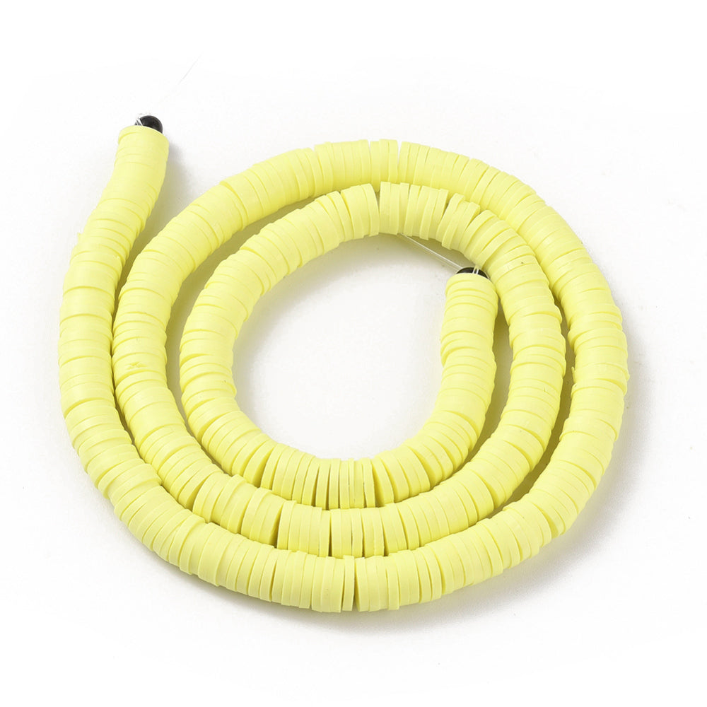 Heishi-Perlen Polymerclay Perlenscheiben 6x1mm 380-400Stk / Strang