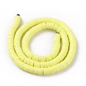 Heishi-Perlen Polymerclay Perlenscheiben 6x1mm 380-400Stk / Strang