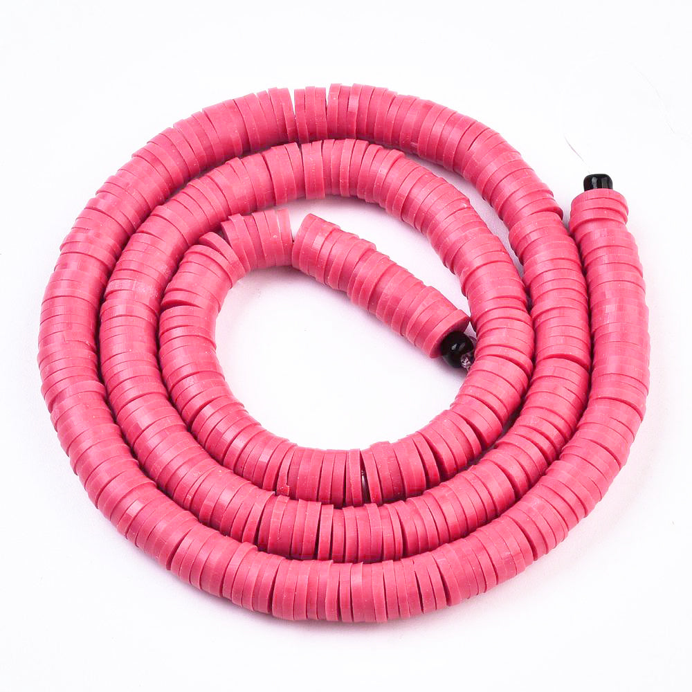 Heishi-Perlen Polymerclay Perlenscheiben 6x1mm 380-400Stk / Strang