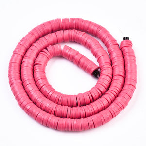 Heishi-Perlen Polymerclay Perlenscheiben 6x1mm 380-400Stk / Strang