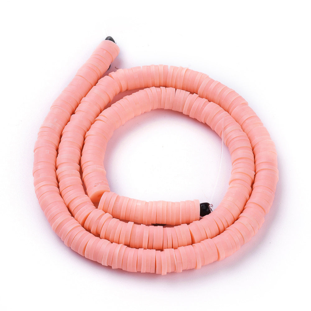 Heishi-Perlen Polymerclay Perlenscheiben 6x1mm 380-400Stk / Strang