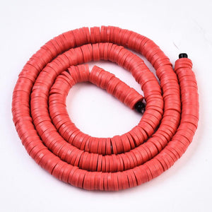 Heishi-Perlen Polymerclay Perlenscheiben 6x1mm 380-400Stk / Strang