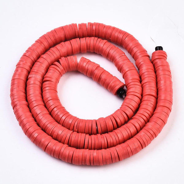 Heishi-Perlen Polymerclay Perlenscheiben 6x1mm 380-400Stk / Strang