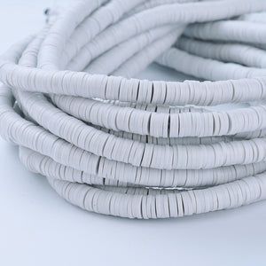 Heishi-Perlen Polymerclay Perlenscheiben 6x1mm 380-400Stk / Strang