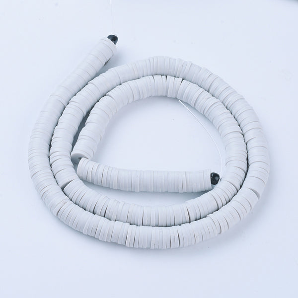 Heishi-Perlen Polymerclay Perlenscheiben 6x1mm 380-400Stk / Strang