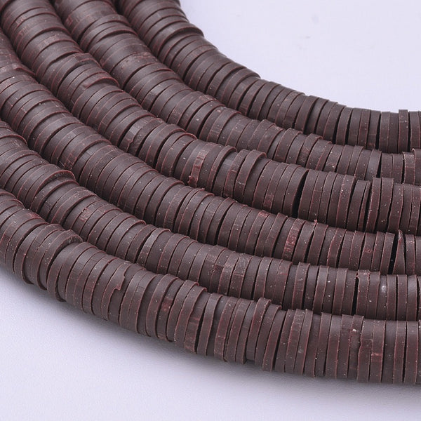 Heishi-Perlen Polymerclay Perlenscheiben 6x1mm 380-400Stk / Strang