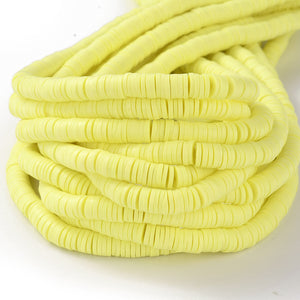 Heishi-Perlen Polymerclay Perlenscheiben 6x1mm 380-400Stk / Strang