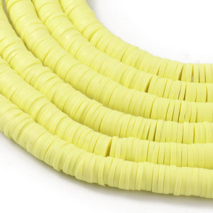 Heishi-Perlen Polymerclay Perlenscheiben 6x1mm 380-400Stk / Strang