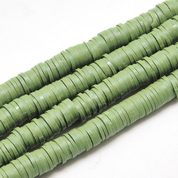 Heishi-Perlen Polymerclay Perlenscheiben 6x1mm 380-400Stk / Strang