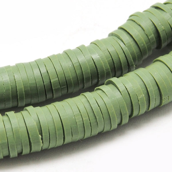 Heishi-Perlen Polymerclay Perlenscheiben 6x1mm 380-400Stk / Strang