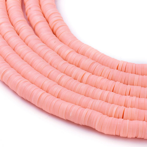 Heishi-Perlen Polymerclay Perlenscheiben 6x1mm 380-400Stk / Strang