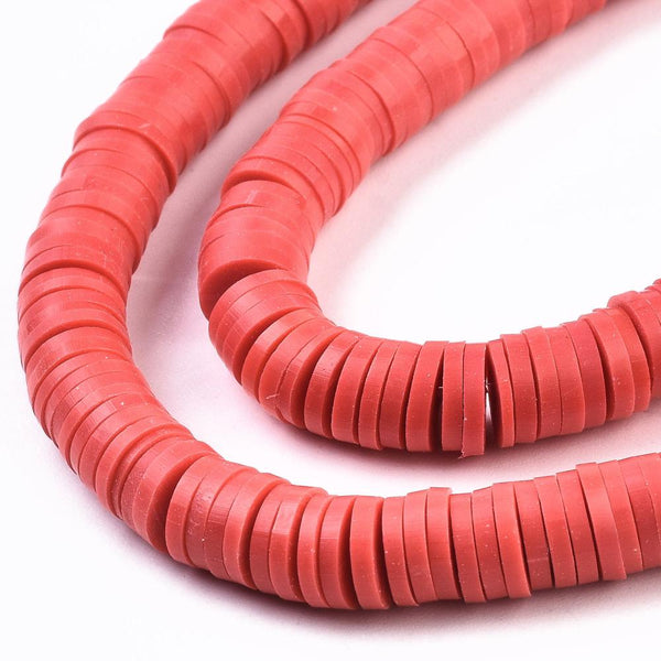Heishi-Perlen Polymerclay Perlenscheiben 6x1mm 380-400Stk / Strang