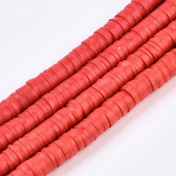 Heishi-Perlen Polymerclay Perlenscheiben 6x1mm 380-400Stk / Strang