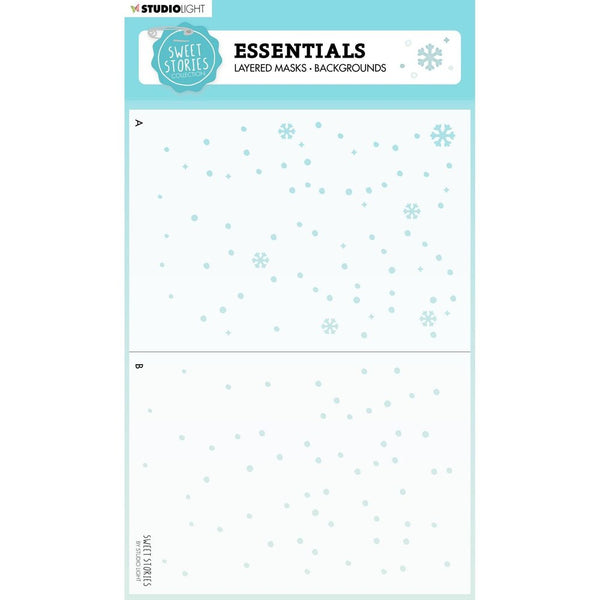 Studio Light  Sweet Stories Mask Stencil Snowfall Hintergrund 15x21cm