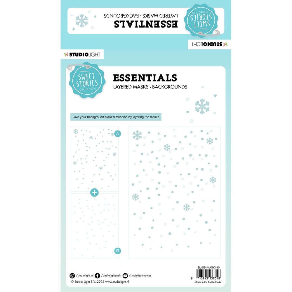 Studio Light Sweet Stories Masken-Schablone Schneefall-Hintergrund 15x21cm