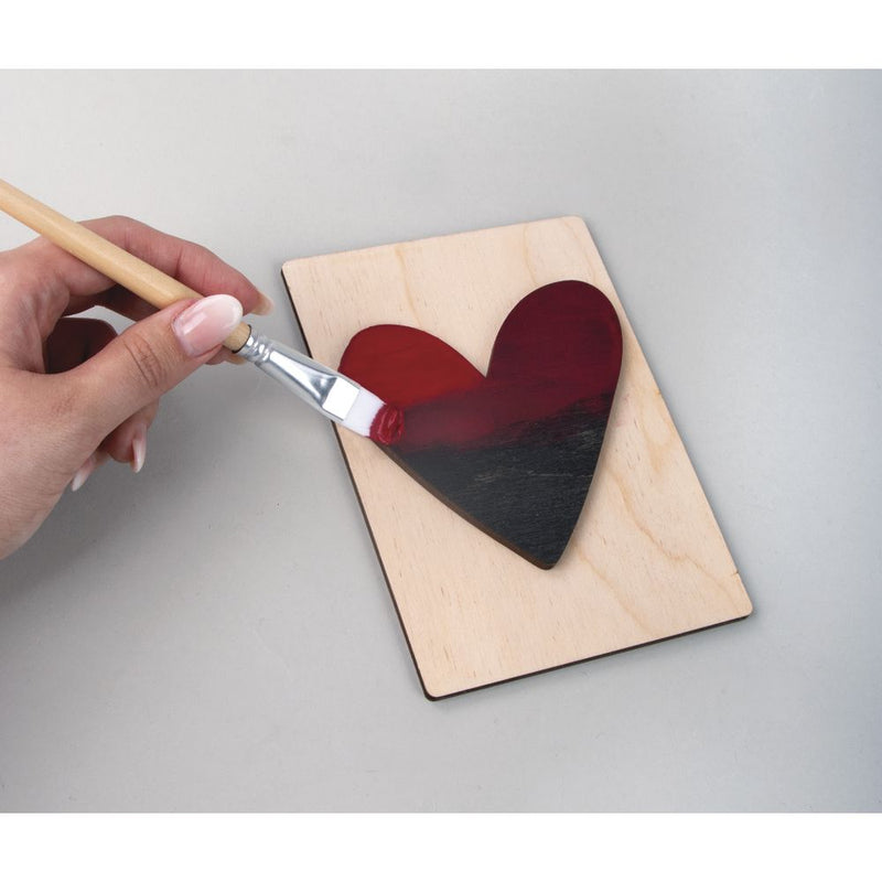 Holzbuchstaben schwarz HERZ auf Holzfliese, 10,5x14,8cm, pro Stück