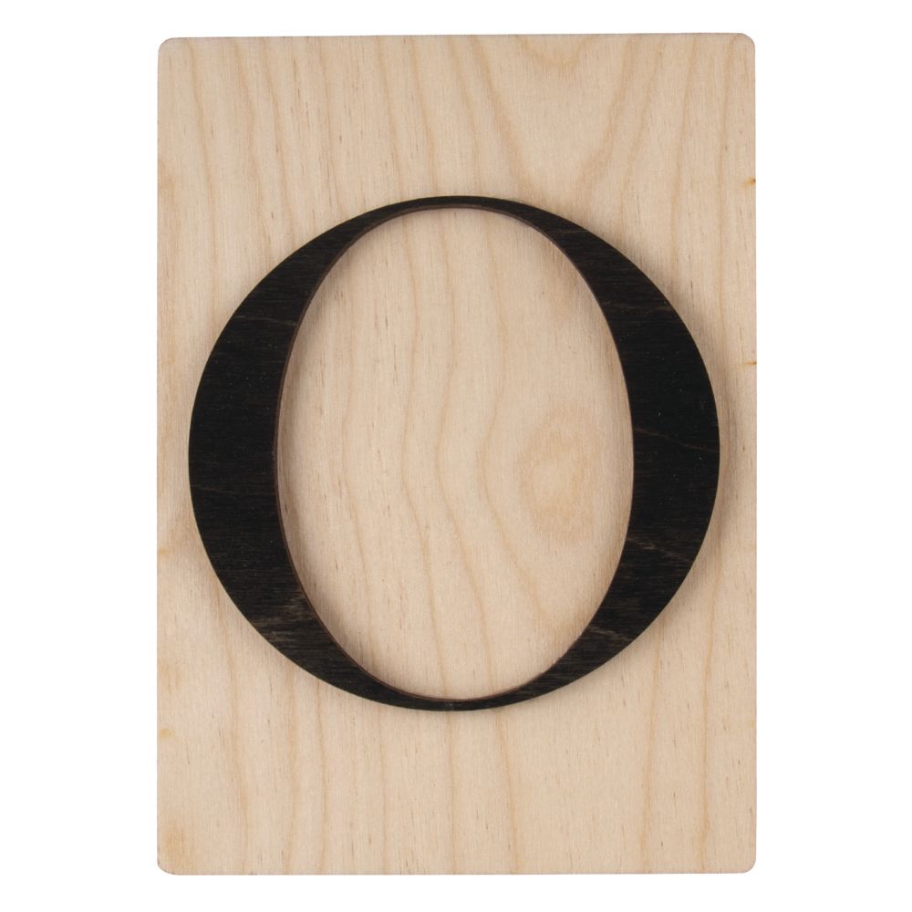 Holzbuchstaben schwarz auf Holzfliese 10,5x14,8cm per Stück