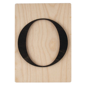 Holzbuchstaben schwarz auf Holzfliese 10,5x14,8cm per Stück