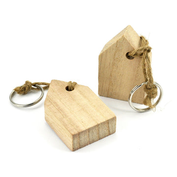 Holz-Häuschen Schlüsselanhänger 5,5x3,5x1,5cm 1 Stück