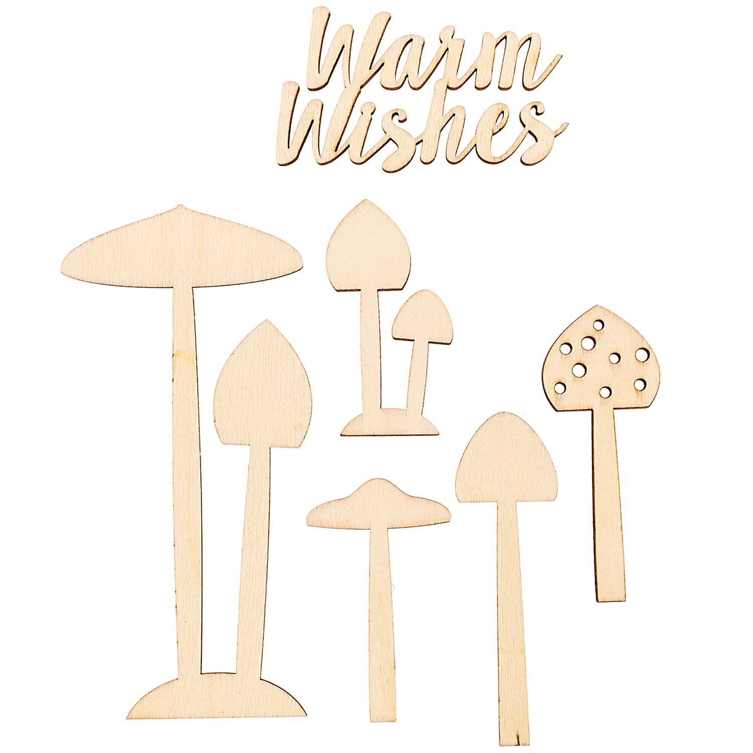 Holzdeko-Set Pilze 6-teilig