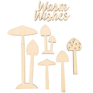 Holzdeko-Set Pilze 6-teilig