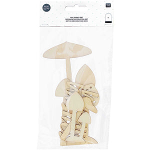 Holzdeko-Set Pilze 6-teilig