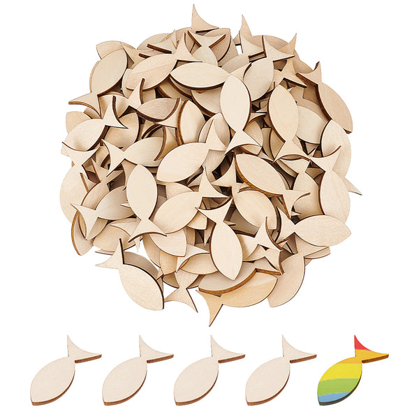 Holz-Fische Lasercut natur 40x20mm/2,5mm Sperrholz 1 Stück