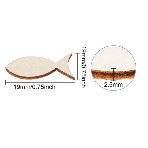 Holz-Fische Lasercut natur 40x20mm/2,5mm Sperrholz 1 Stück