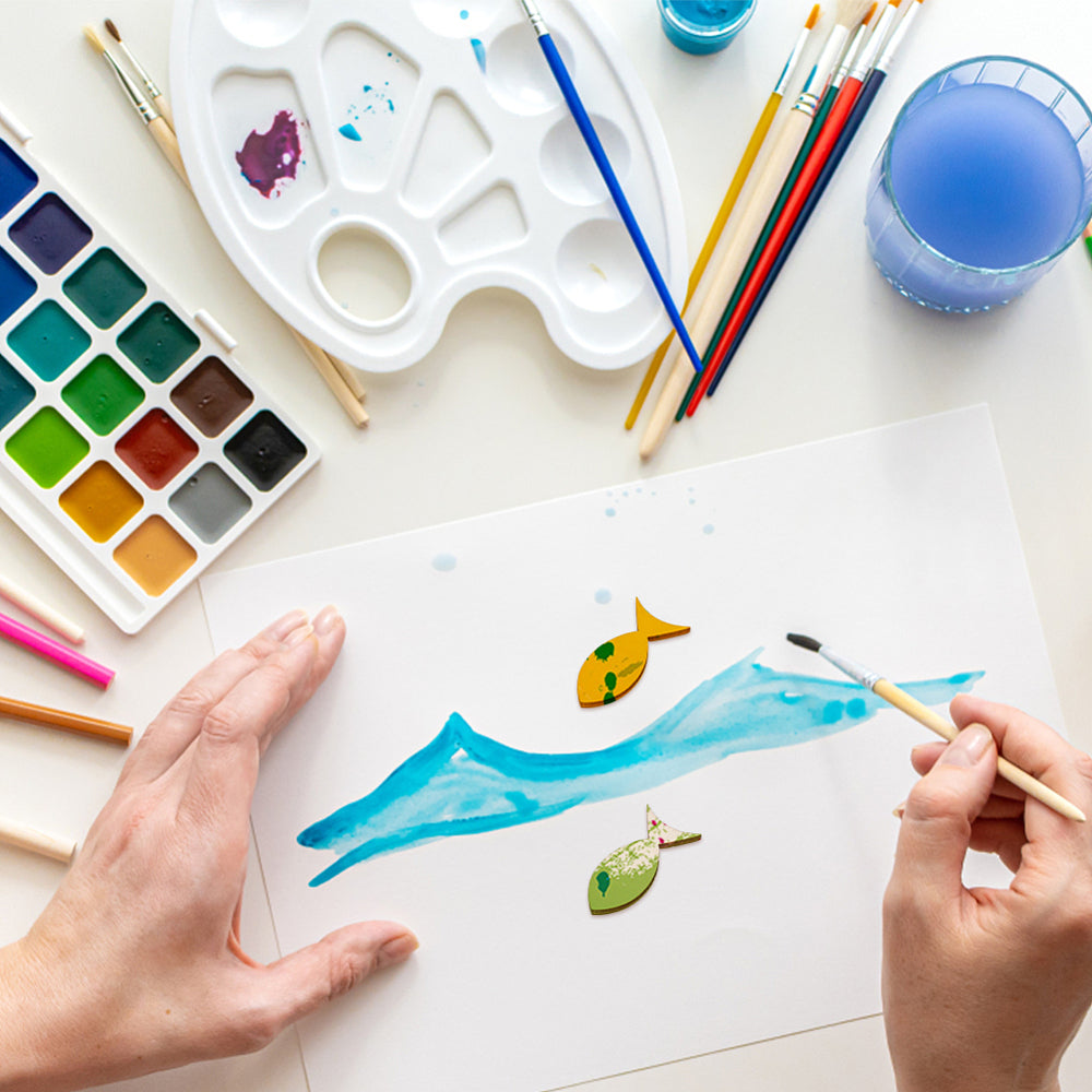 Holz-Fische Lasercut natur 40x20mm/2,5mm Sperrholz 1 Stück