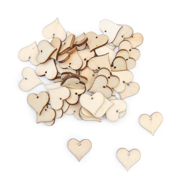 Holzherzen Lasercut 2cm natur mit Loch 100 Stück