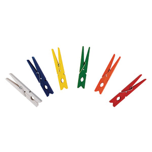 Holz-Wäscheklammern bunt 72mm 6 Farben 18Stück