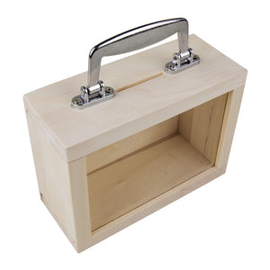 Holzkoffer +Sichtfenster FSC Mix Credit 18x8x13cm inkl. silberner Griff natur