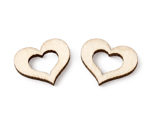 Holzherzen Streudeko offen gelasert 20x16x2,5mm 50Stk./Pkg.