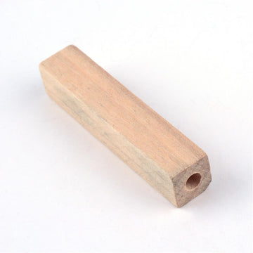 Holzperlen Quader roh 50x10x10mm Lochbohrung 4,5mm 12 Stück