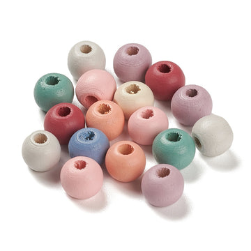 Holzperlen-Mix pastell 10mm 3mm Lochbohrung 70 Stück