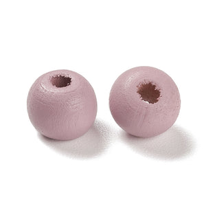 Holzperlen-Mix pastell 10mm 3mm Lochbohrung 70 Stück