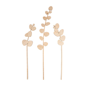 Holzstecker Eukalyptus FSC Mix natur Lasercut 3 Stück 32+42cm