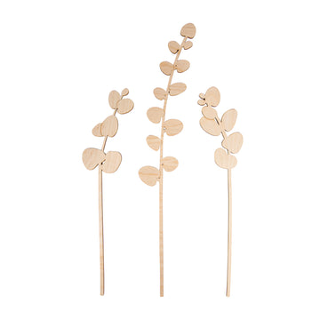 Holzstecker Eukalyptus FSC Mix natur Lasercut 3 Stück 32+42cm